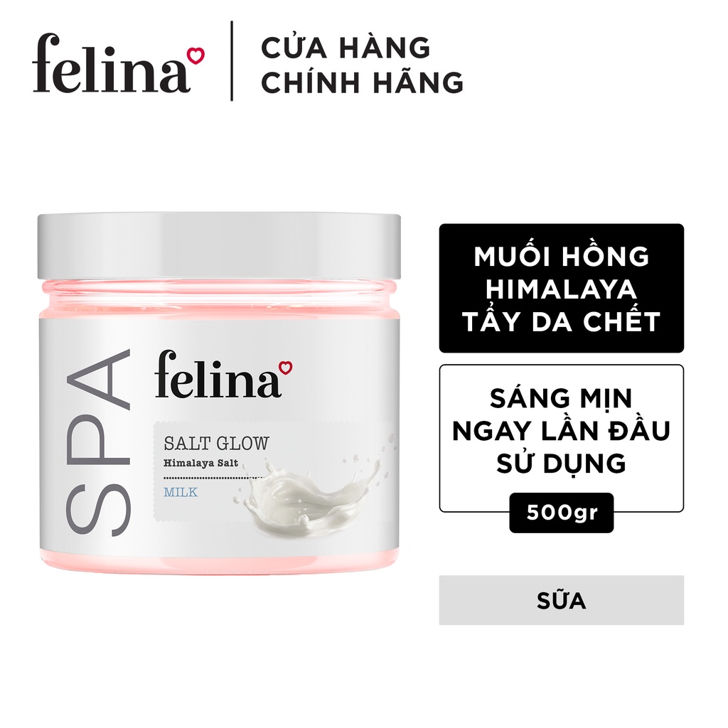 Combo 3 Hộp Muối Tắm Tẩy Tế Bào Chết Body Felina Home Spa 500g/hộp từ muối hồng Himalaya - Da sáng mịn rạng rỡ