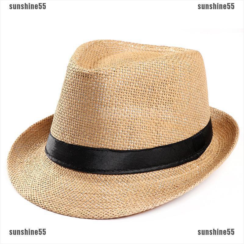 Mũ cao bồi mềm vành rộng bằng rơm cá tính cho nam nữ