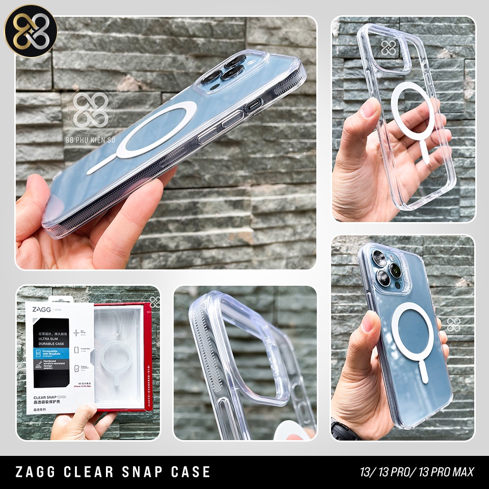 Zagg Clear Snap đẳng cấp hỗ trợ hỗ trợ sạc không dây