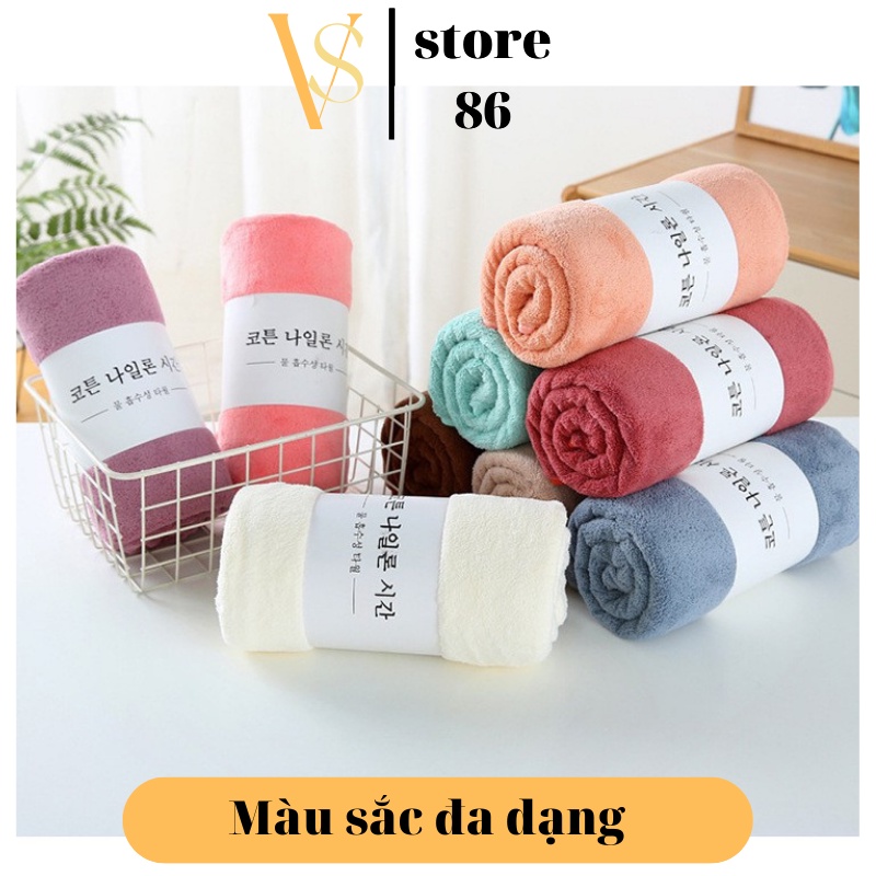 Lớn Khăn Tắm Lông Cừu Hàn Quốc Cao Cấp 70x140 cm Chất Bông Siêu Mềm Mịn Thấm Nước Cực Nhanh