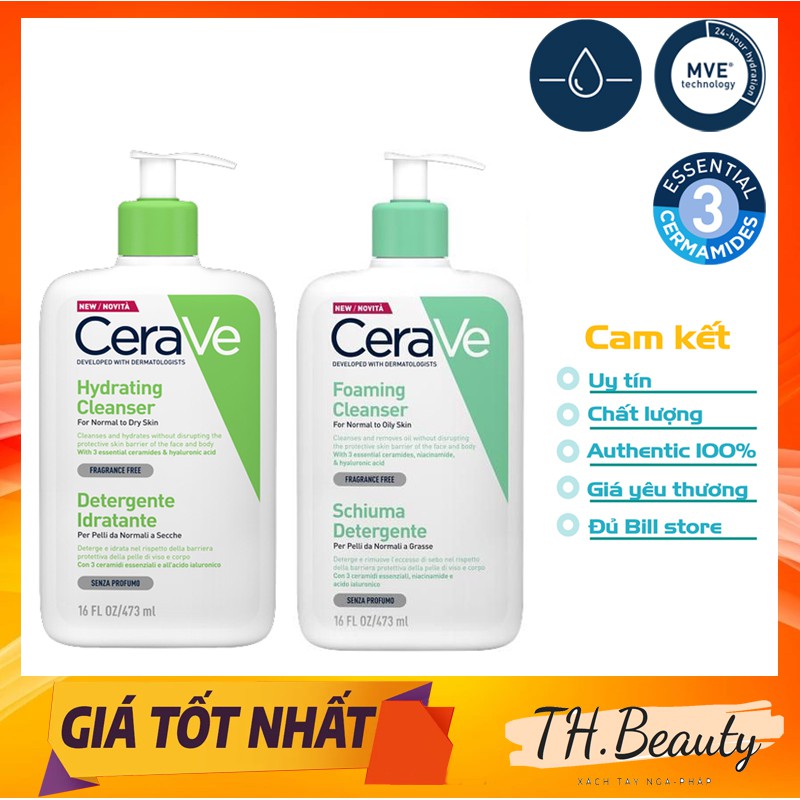 Sữa rửa mặt Cerave dịu nhẹ (236ml, 473ml) | BigBuy360 - bigbuy360.vn