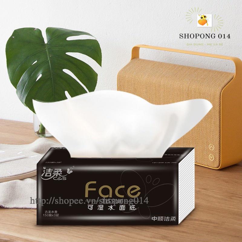 18 gói Khăn giấy khô Face đen Size L gói 130 tờ