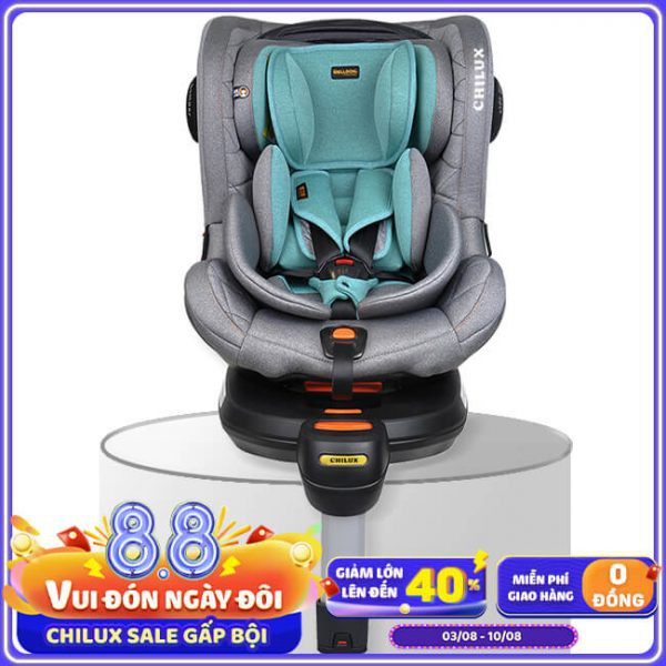 GHẾ NGỒI Ô TÔ CHO TRẺ EM CHILUX SAFE XOAY 360 ĐỘ MÀU XANH LAM (DÙNG 0 - 12 TUỔI)