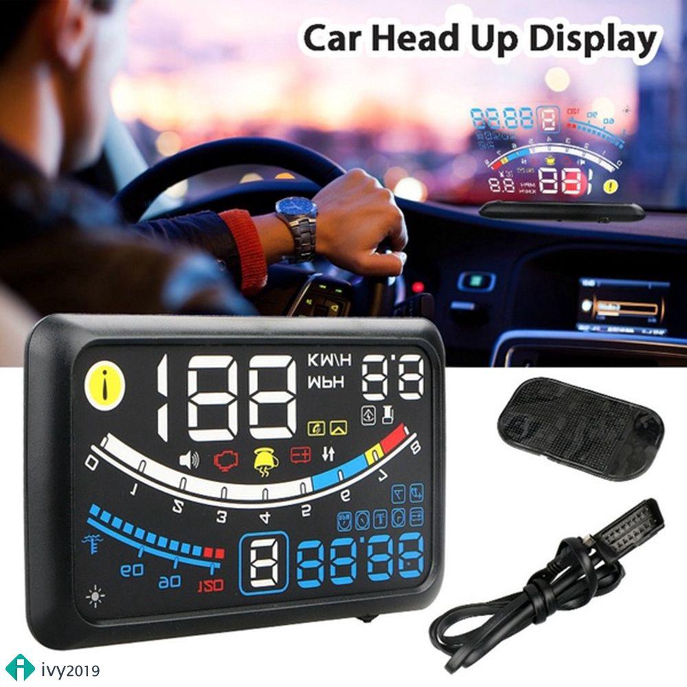 Màn hình chiếu trên kính chắn gió OBD2 kết nối hệ thống cảnh báo của xe hơi kèm dây cáp và thảm lót và phim phản quang