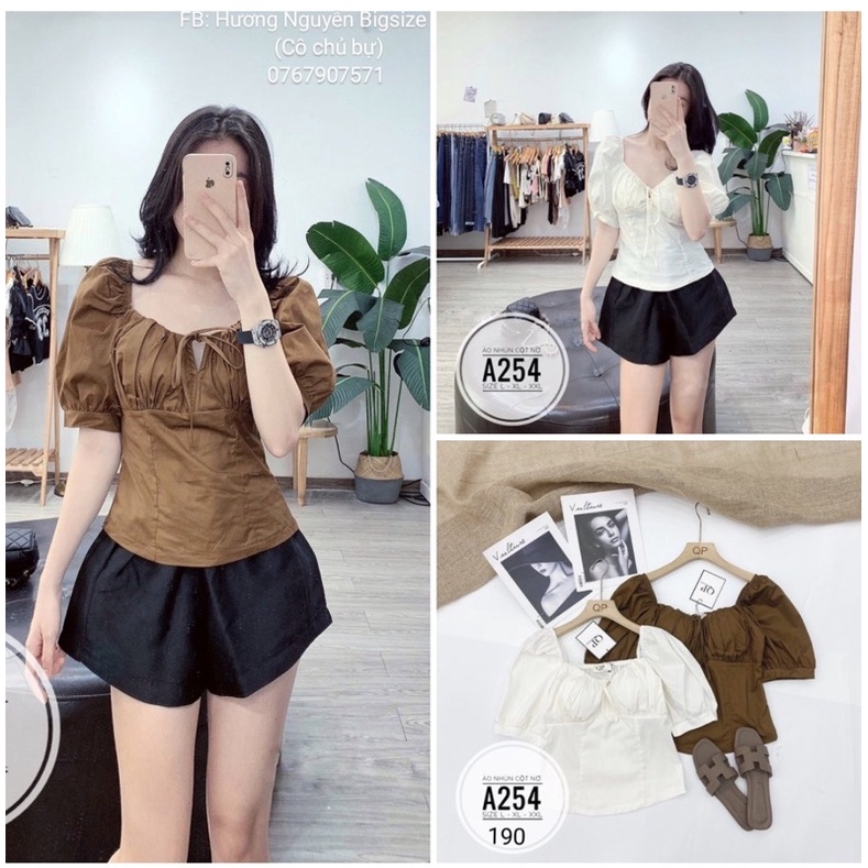 60-90kg Bigsize ÁO NHÚNG CỘT NƠ A254