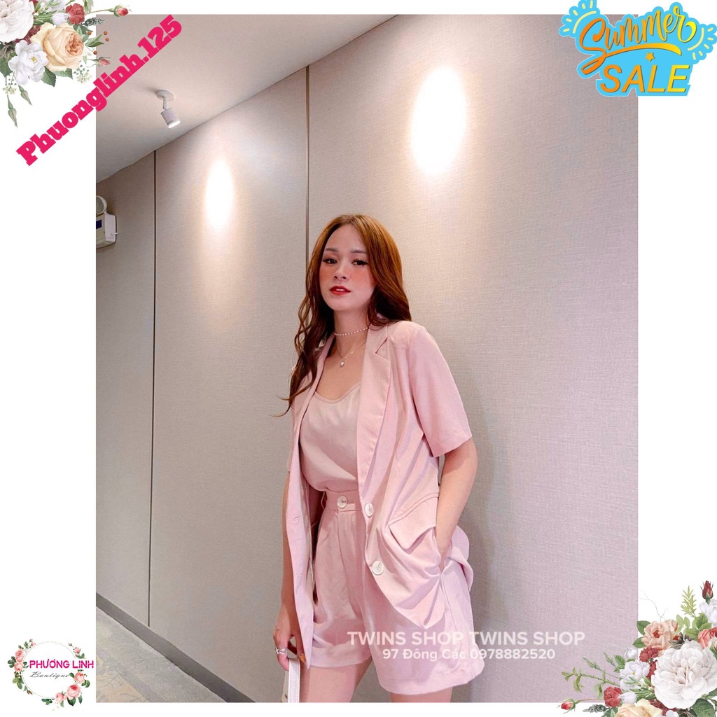 SET VEST HÔNG KHUY TRẮNG CHUN SAU | BigBuy360 - bigbuy360.vn