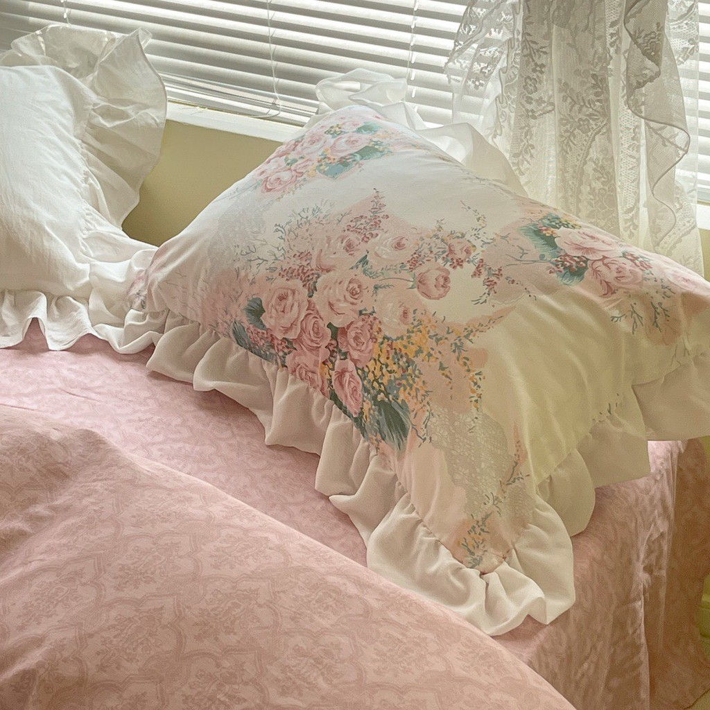 [RẺ VÔ ĐỊCH] Bộ chăn ga gối ga giường cotton hoa nhí viền ren phong cách Hàn Quôc cao cấp nhất - Ngân Khánh Bedding