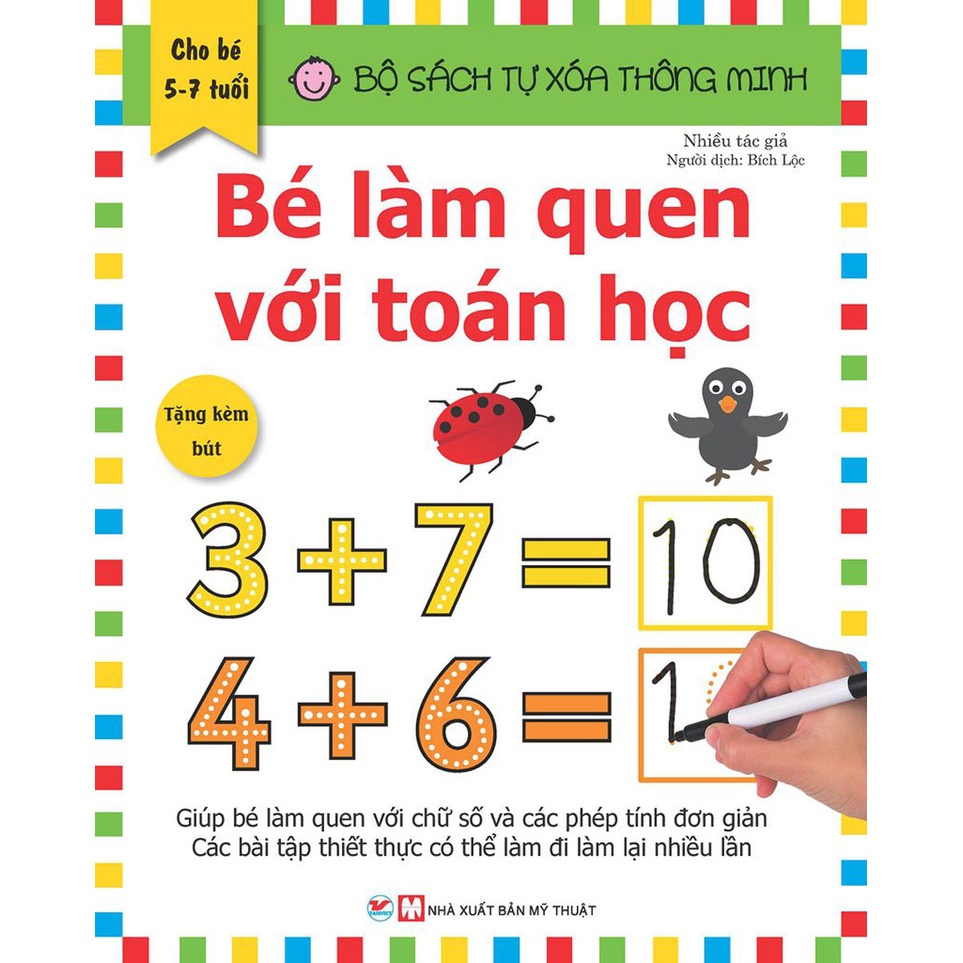 Sách - Combo Tự Xóa Thông Minh - Bé Học Toán + Tiếng Anh (5-7 Tuổi) (Bộ 4 Cuốn)