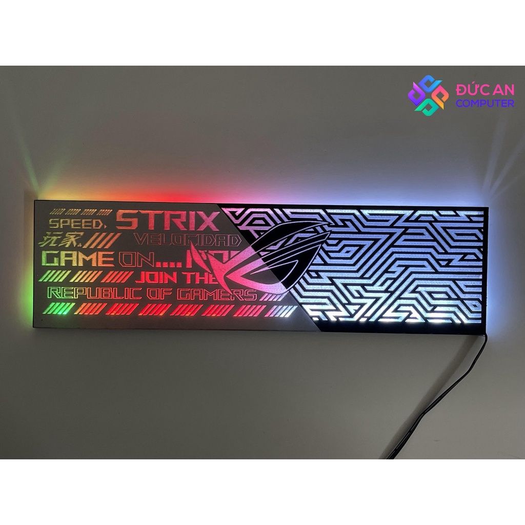 Cover Che Nguồn Máy Tính Led RGB Họa Tiết Rog Maya - Đồng Bộ Hub Coolmoon Và Đồng Bộ Mainboard (3Pin 5V)