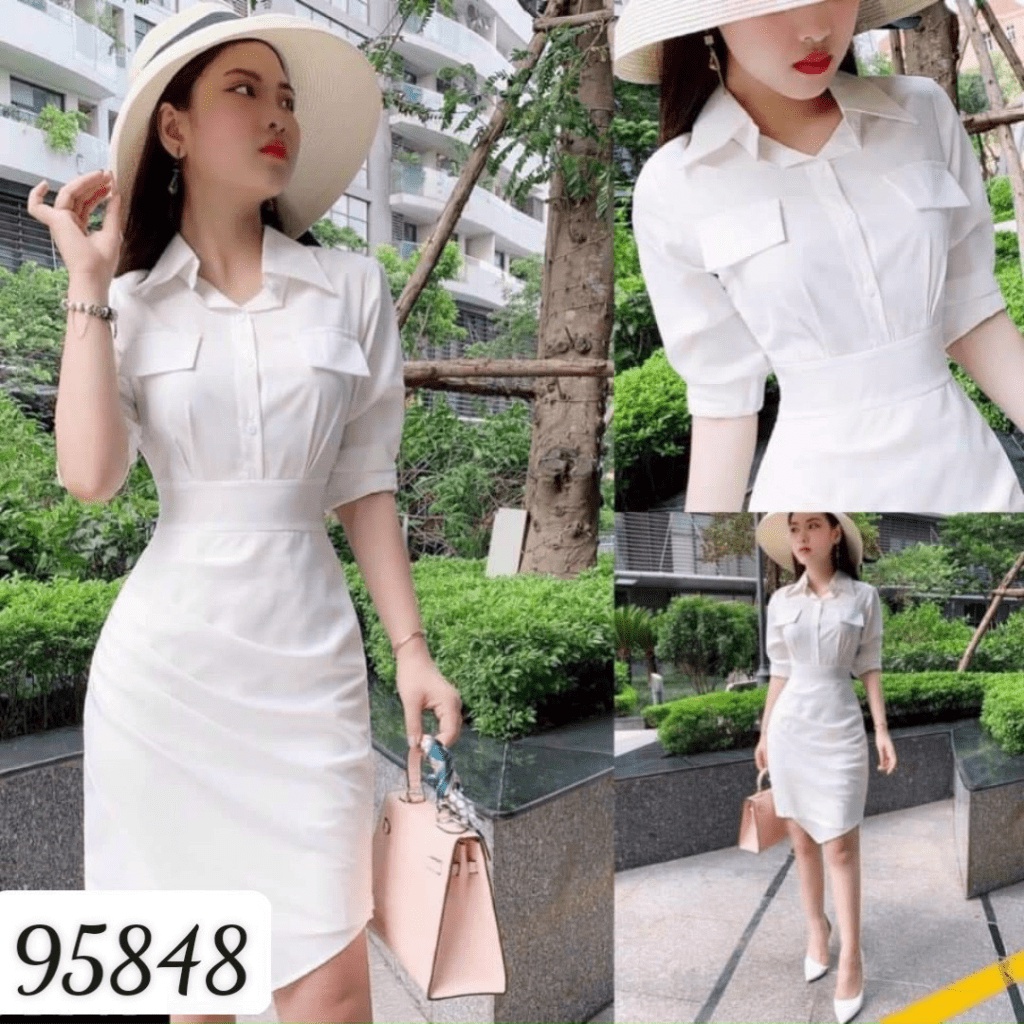 (HCM) ĐẦM ÔM CỔ SƠ MI SANG CHẢNH THỜI TRANG QUÝ PHÁI SIÊU XINH XẮN CHO CÁC NÀNG KME STORE