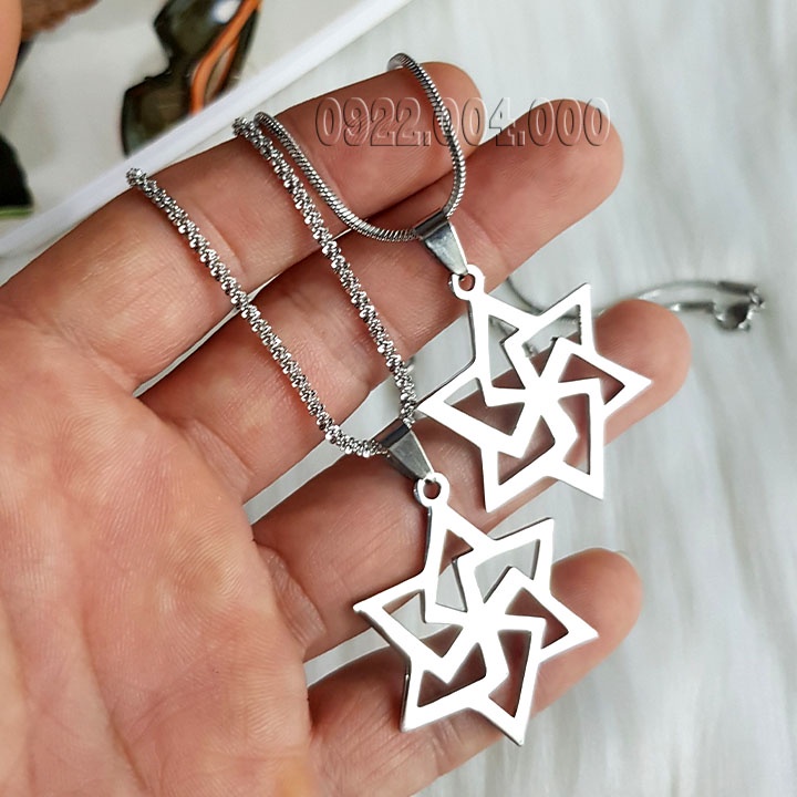 Dây chuyền ngôi sao, mặt dây ngôi sao 6 cánh.