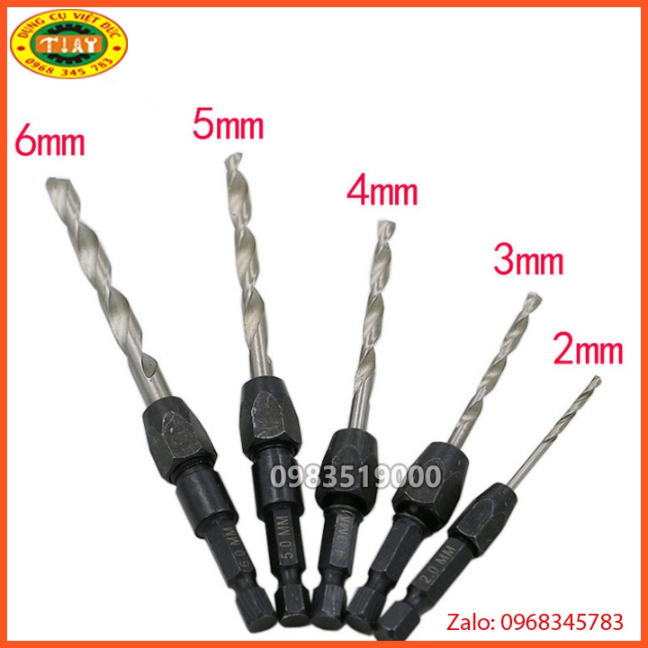 Bộ 5 mũi khoan đa năng đầu kẹp chuôi lục giác