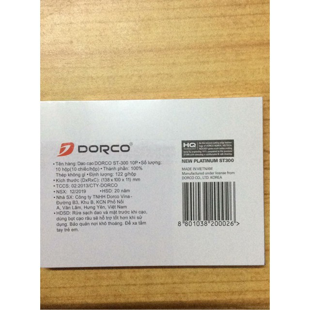 Hộp 100 dao lam Dorco Platinum ST300