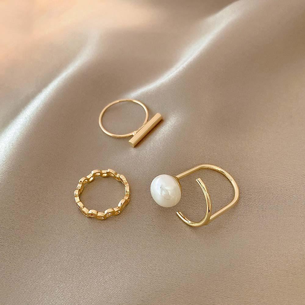 EXPEN Nhẫn Thiết Kế Bất Đối Xứng Thời Trang Hàn Quốc Cá Tính Cho Nữ