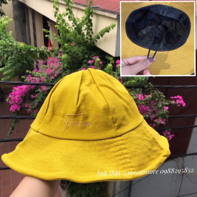 Mũ Bucket vành rộng nhung kaki - Nón Bucket Maruko Vàng nhung