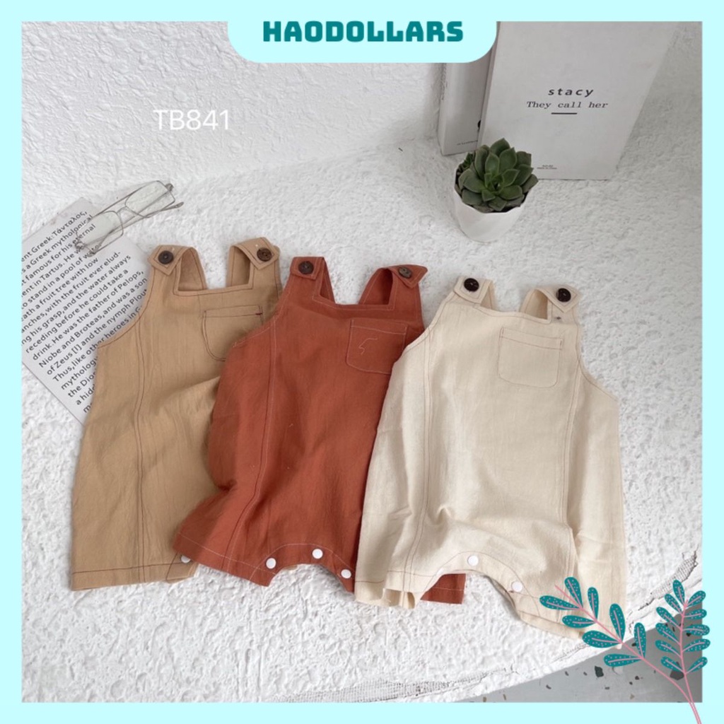 Yếm trơn cho bé,kiểu dáng body unisex chất đũi siêu mát kèm áo trong cho bé,phong cách hàn quốc siêu cưng