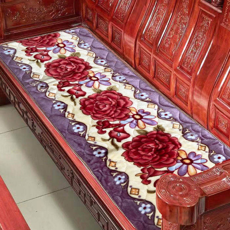 Dày mùa đông Solid Gỗ Sofa Pad 1234 Kết hợp chống trượt sang trọng Vintage Mahogany Đệm mùa xuân và mùa thu Băng ghế ba