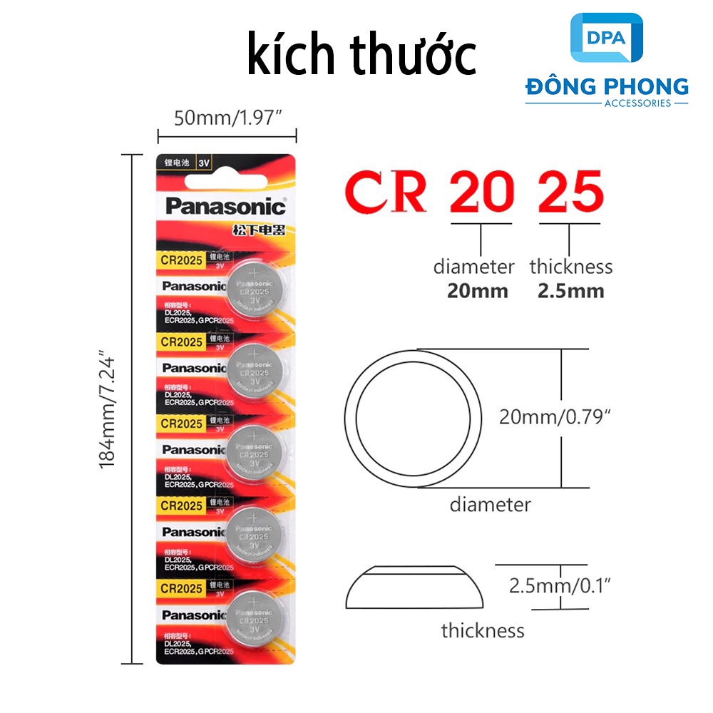 Pin Cmos Panasonic CR2016 / CR2025 / CR2032 Lithium 3V Chính Hãng