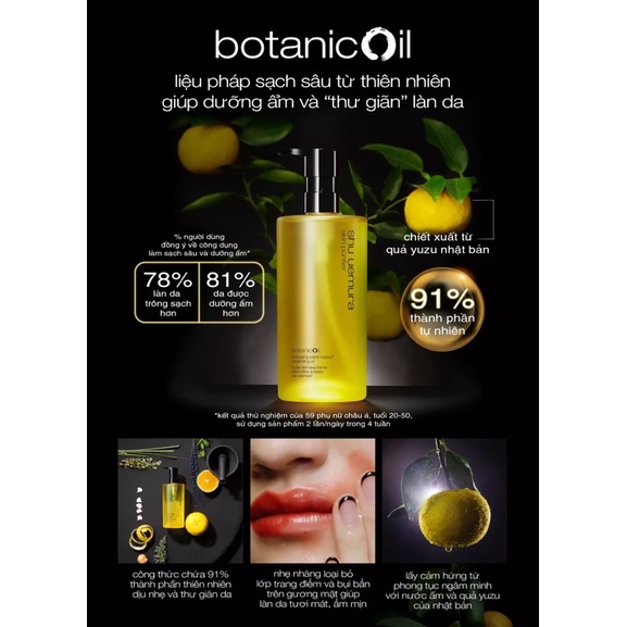 ✨ Dầu Tẩy Trang 𝗦𝗵𝘂 𝗨𝗲𝗺𝘂𝗿𝗮 (VÀNG) Botanic Oil-450ml/150ml ✨ ✨ | BigBuy360 - bigbuy360.vn