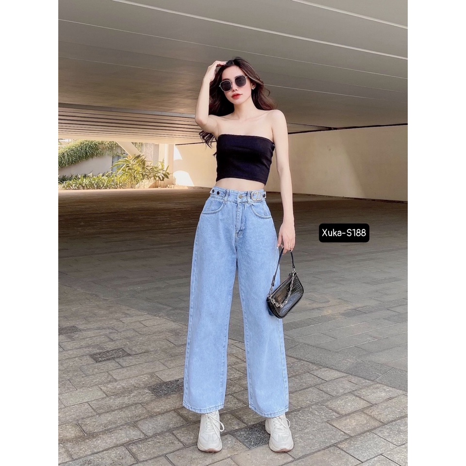 Quần Ống Suông 40kg~55kg. Size S-M-L. Phom Rộng Lưng Cao Trên Rốn Phù Hợp Dưới 1m60