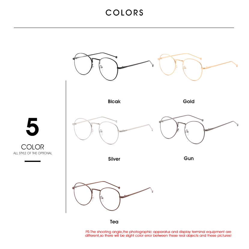 The New Retro Literary Simple Metal Frame Ultra-light Decorative Glasses Frame Can Be Equipped with Lenses of The Same Style for Men and Women