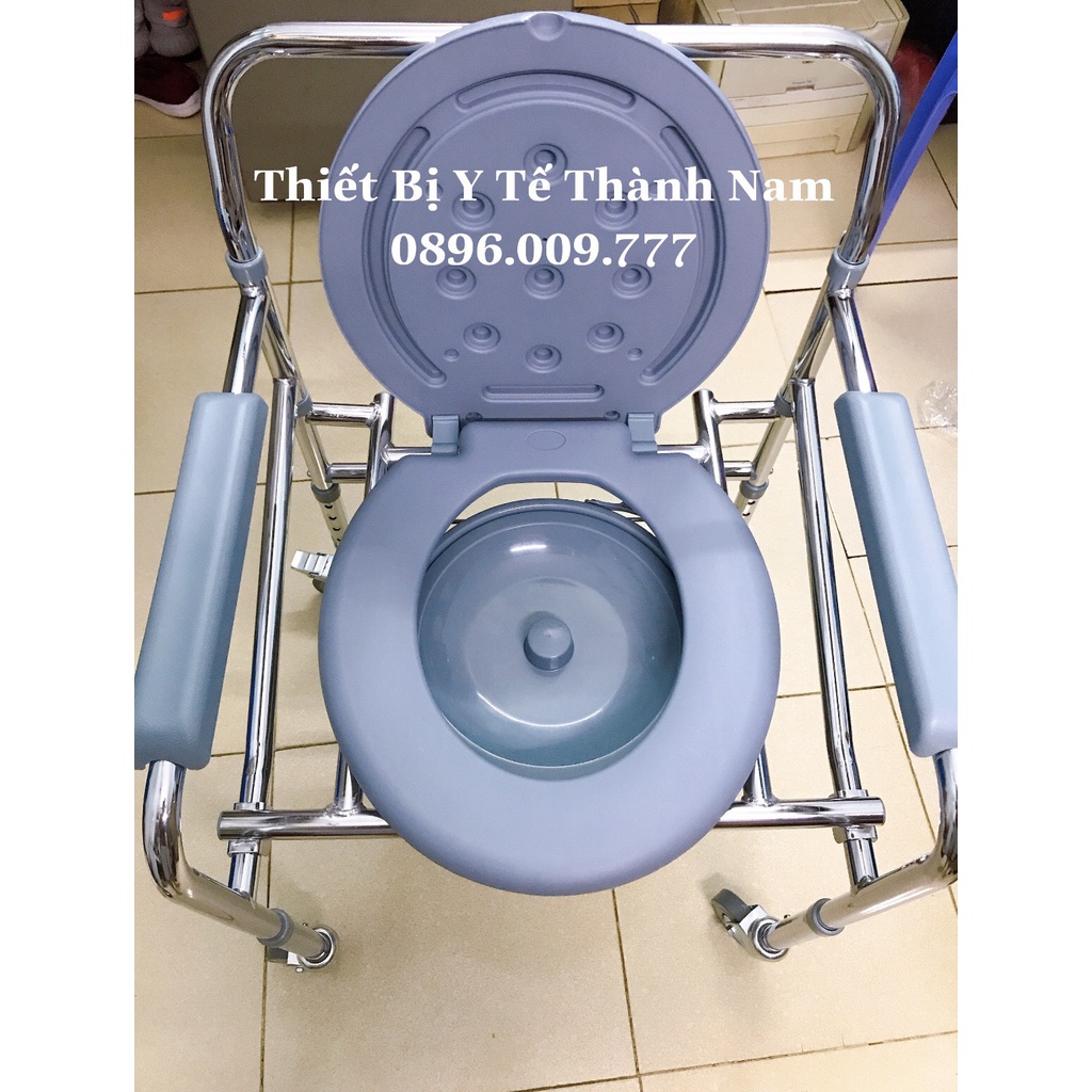 Ghế Bô Vệ Sinh, Ghế Tắm Cao Cấp G696 Có Bánh Xe Di Chuyển Đi Lại Cho Người Già, Bệnh Nhân
