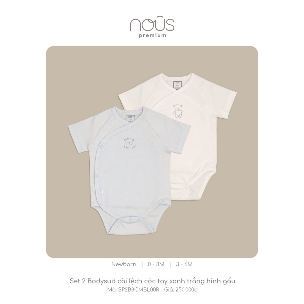 Bộ bodysuit sơ sinh ngắn tay, dài tay mềm mát, thấm hút tốt bé trai và bé gái đủ màu - Nous Bình Dương Bipbipstore
