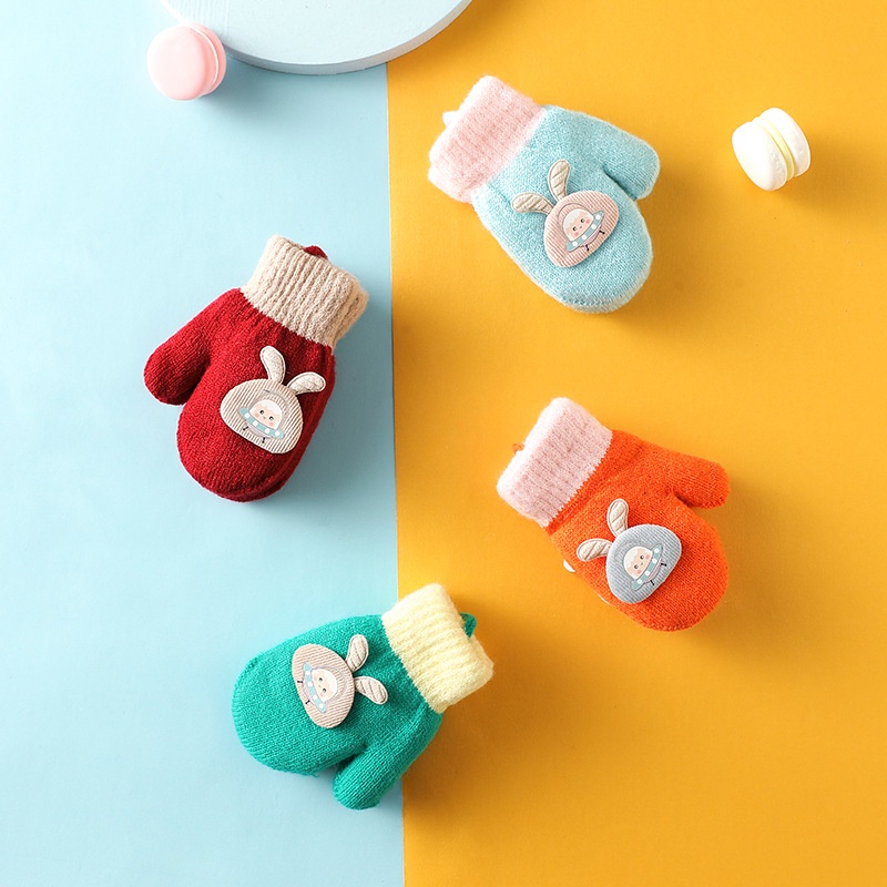 Găng Tay Len Mềm Mại Hình Động Vật Đáng Yêu Cho Bé