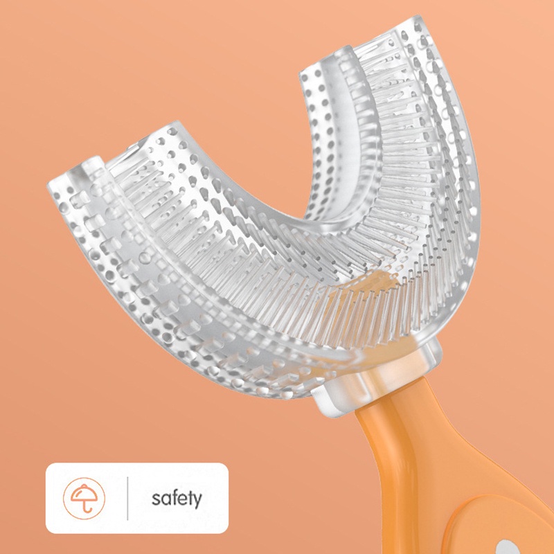 Bàn chải đánh răng silicone hình chữ U cho bé 2-12 tuổi