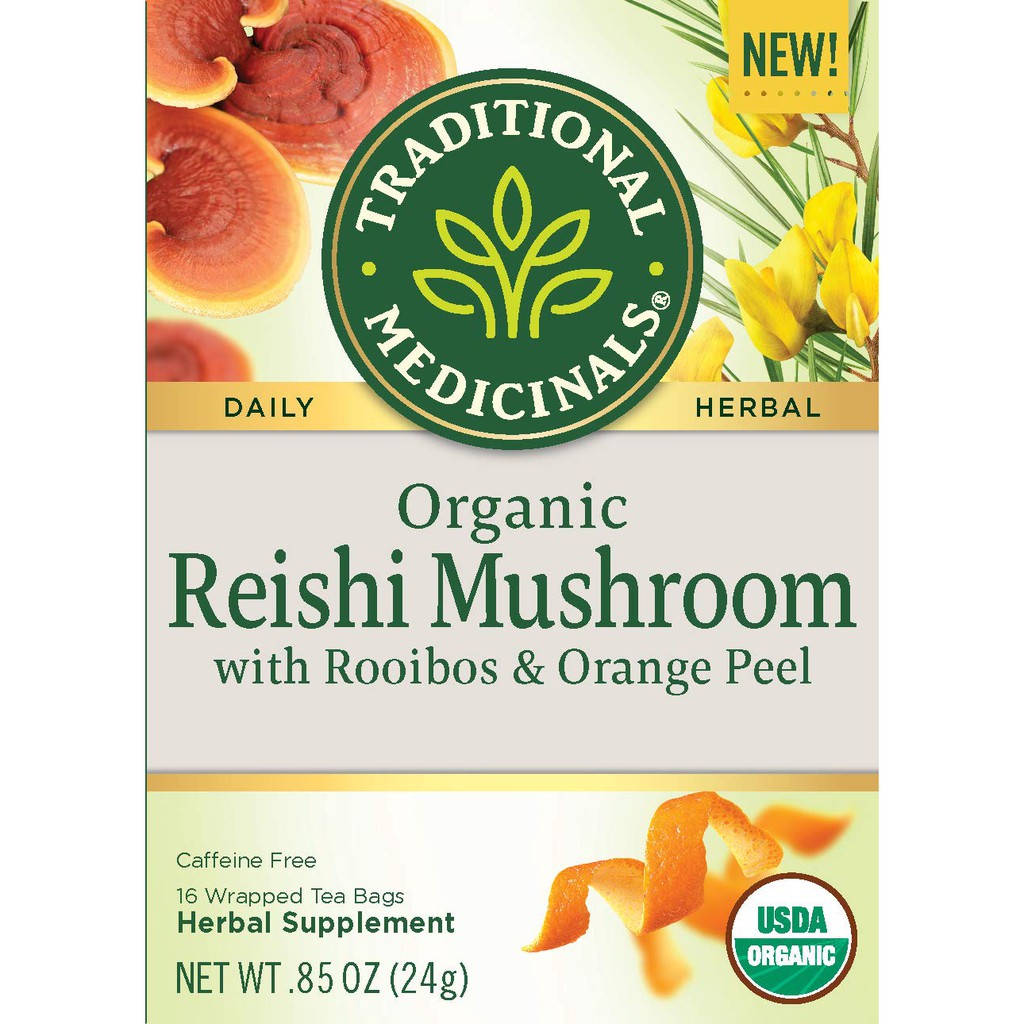 Trà nấm Linh Chi hữu cơ(Organic Reishi Mushroom with Rooibos & Orange Peel) - Traditional Medicinials - 24g - HCMShop