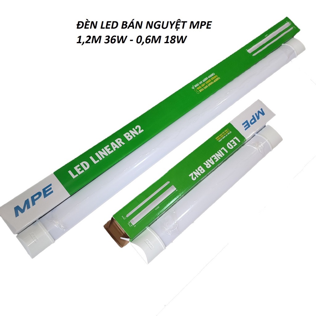ĐÈN LED 1,2 MÉT BÁN NGUYỆT MPE 36W TRẮNG, HÀNG VIỆT NAM CHẤT LƯỢNG CAO