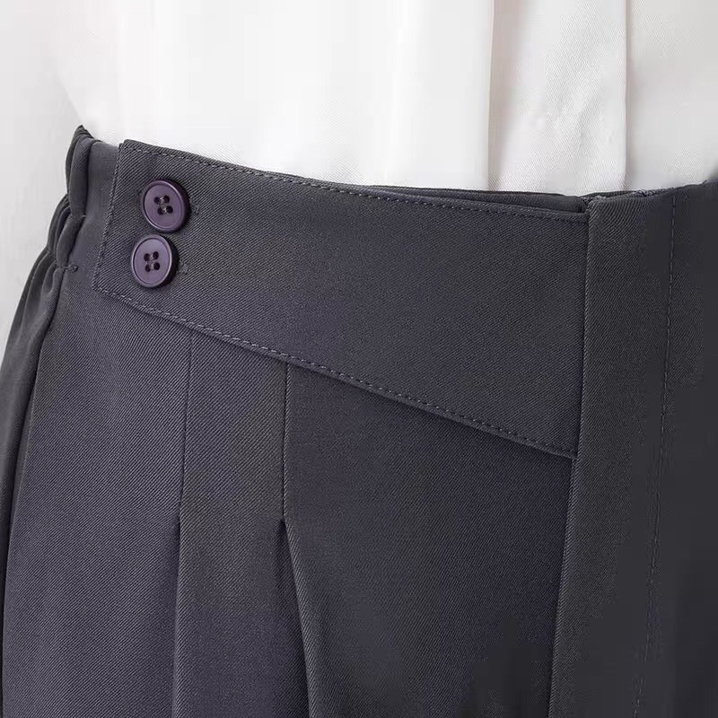 Quần baggy nữ Ladya lưng cao vạt chéo 2 khuy cao cấp M236