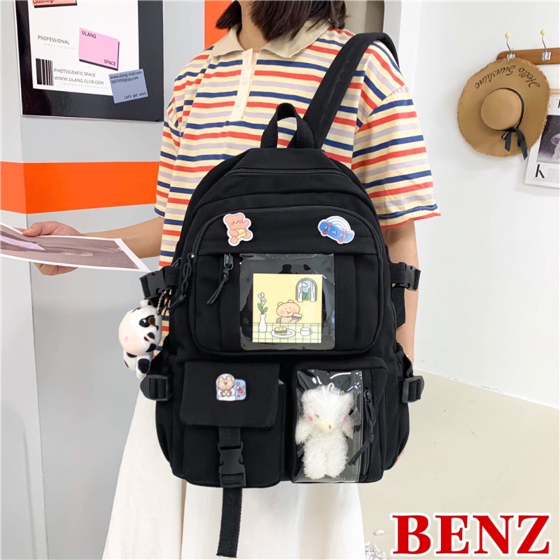 Balo đi học nữ cặp sách thời trang ulzzang phong cách Nhật - Hàn nhiều ngăn đựng tiện dụng BZ 981