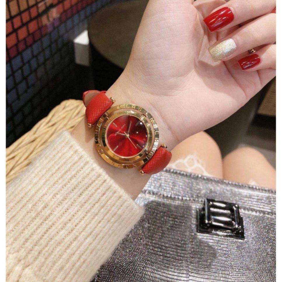 Đồng hồ nữ Michael kors MK46 dây da cao cấp, mặt xoay -MTP-STORE