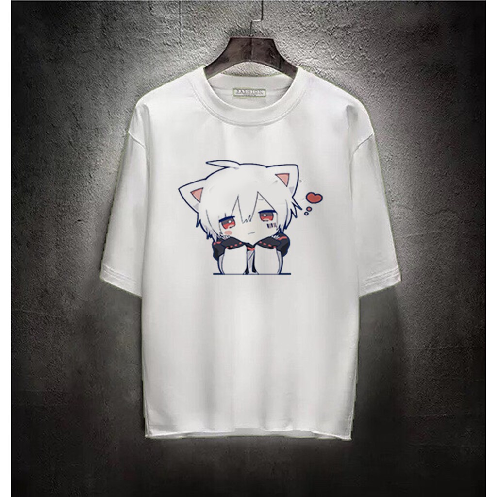 Áo thun Cotton Unisex - Nhân vật Mafumafu - Chibi - Mafumafu thơ thẫn