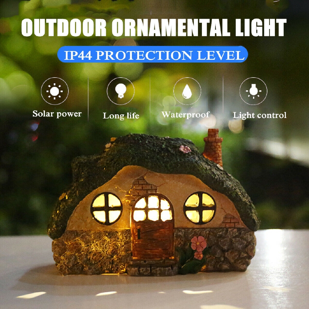 Birthday Holiday Gift Solar House Lamp Lighting Home Decoration Courtyard Light Outdoor Garden Decor