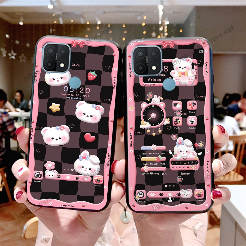 Ốp lưng Oppo A15 / A15s gấu, đồng hồ dễ thương cute giá rẻ