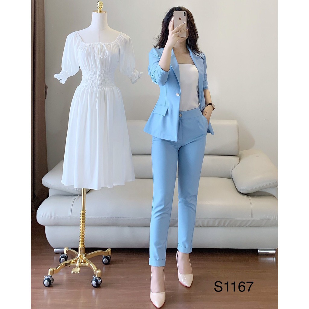 [ xả kho ] MiD Set vest xanh S1167 Mie Design kèm ảnh thật