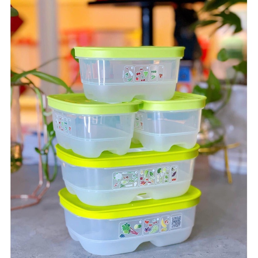 Bộ 5 hộp trữ mát có nút hô hấp Vensmart  Chính Hãng Tupperware