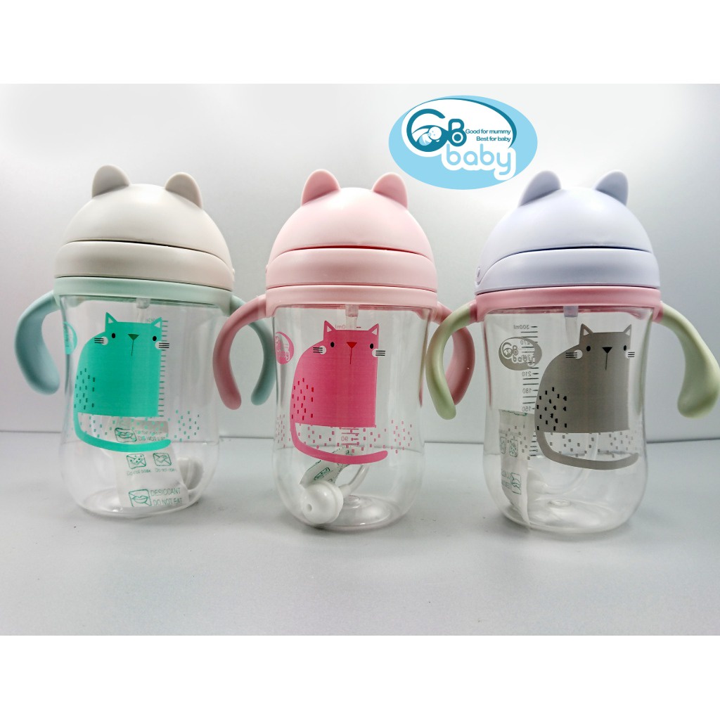 Bình tập uống nước cho bé tritan cao cấp chống đổ cho bé GB-Baby 300ml hàng chính hãng( Tặng kèm chổi rửa ônng nước