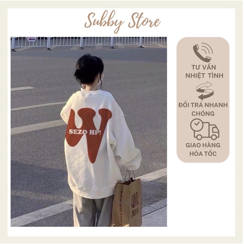 Áo SWEATER Nữ dáng rộng tay bồng Ulzzang Chất Nỉ ngoại phong cách Hàn Quốc