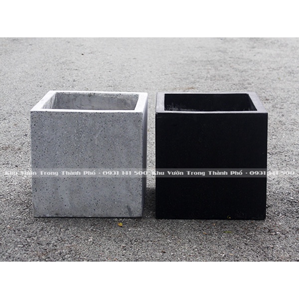 Chậu xi măng đá mài vuông 20x20cm