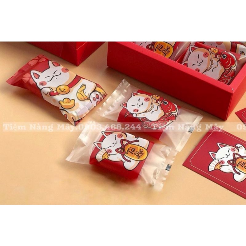 Túi bánh dứa mèo thần tài 7x12cm giao mẫu ngẫu nhiên