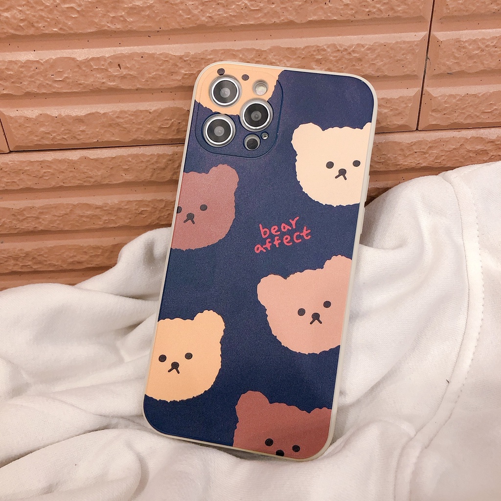 Ốp lưng iphone Bear Nhám Viền Màu 6/6plus/6s/6splus/7/7plus/8/8plus/x/xr/xs/11/12/pro/max/plus/promax [Tomax Shop]