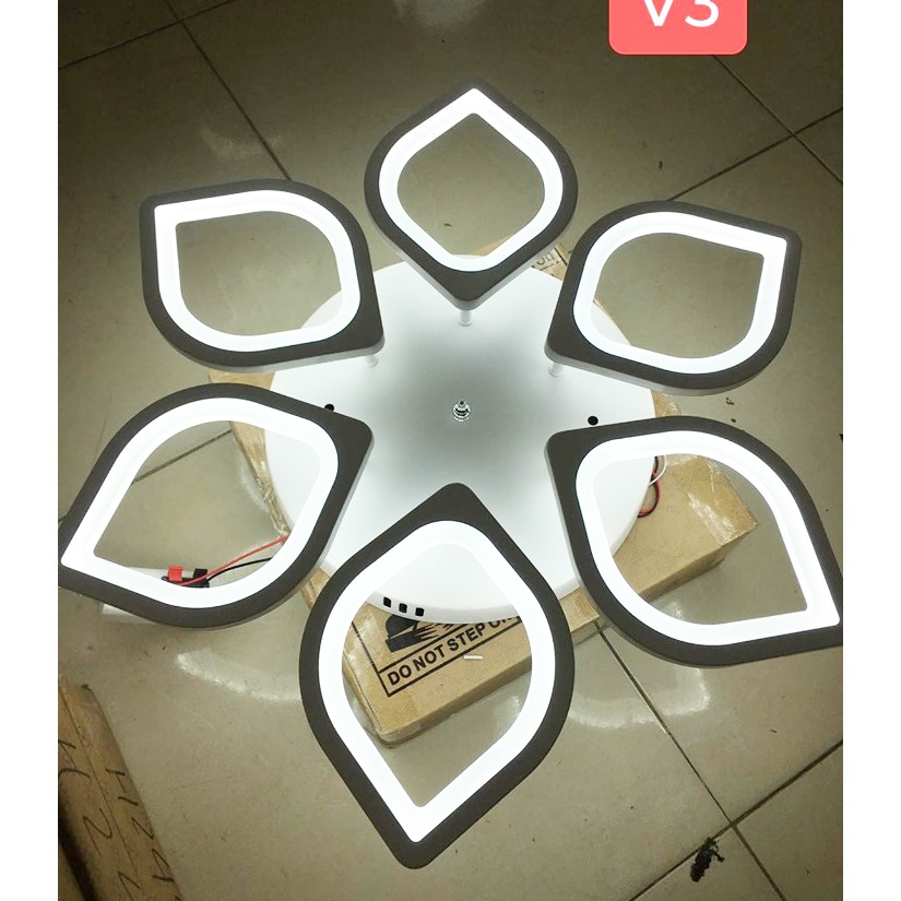Đèn Tần Led 6 Cánh Hoa Rộng 600mm Có Điều khiển 3 Chế Độ Ánh Sáng,Kiểu Mẫu Hiện Đại Trang Trí Phòng Ngủ,Phòng Khách Nhỏ