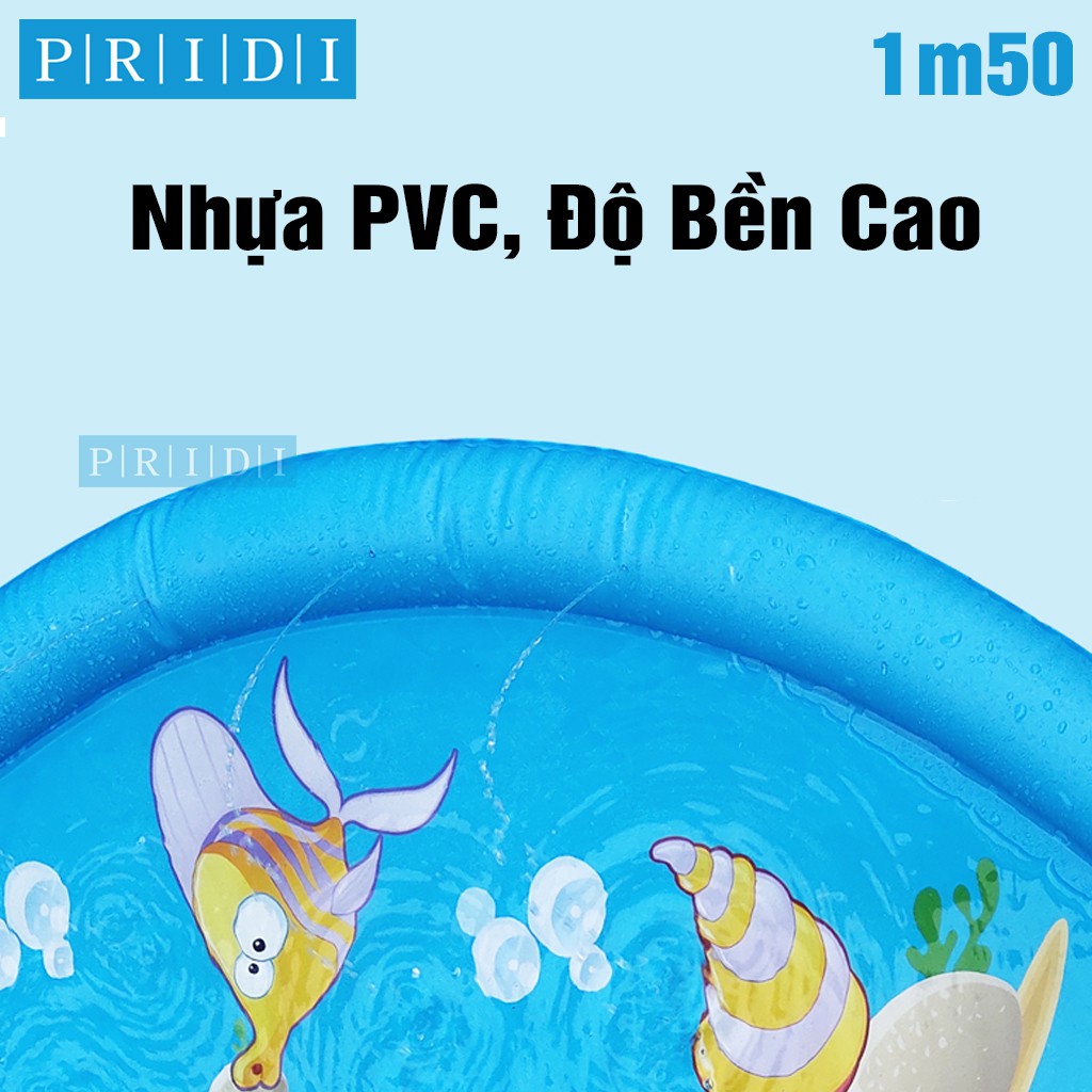 Hồ Bơi Cho Bé Thảm PHUN NƯỚC Cho Bé Hình Tròn 150 cm - Bể Bơi Phao Bơi, Thảm Chơi Nước PRIDI