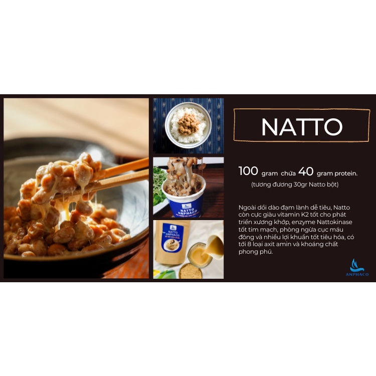 Natto bột đậu tương lên men Anphaco hộp 250gr bột