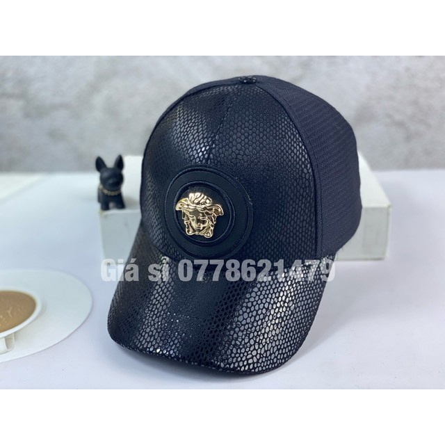 Mũ-nón kết lưỡi trai Da phối lưới logo tròn vesc đậm chất thời trang