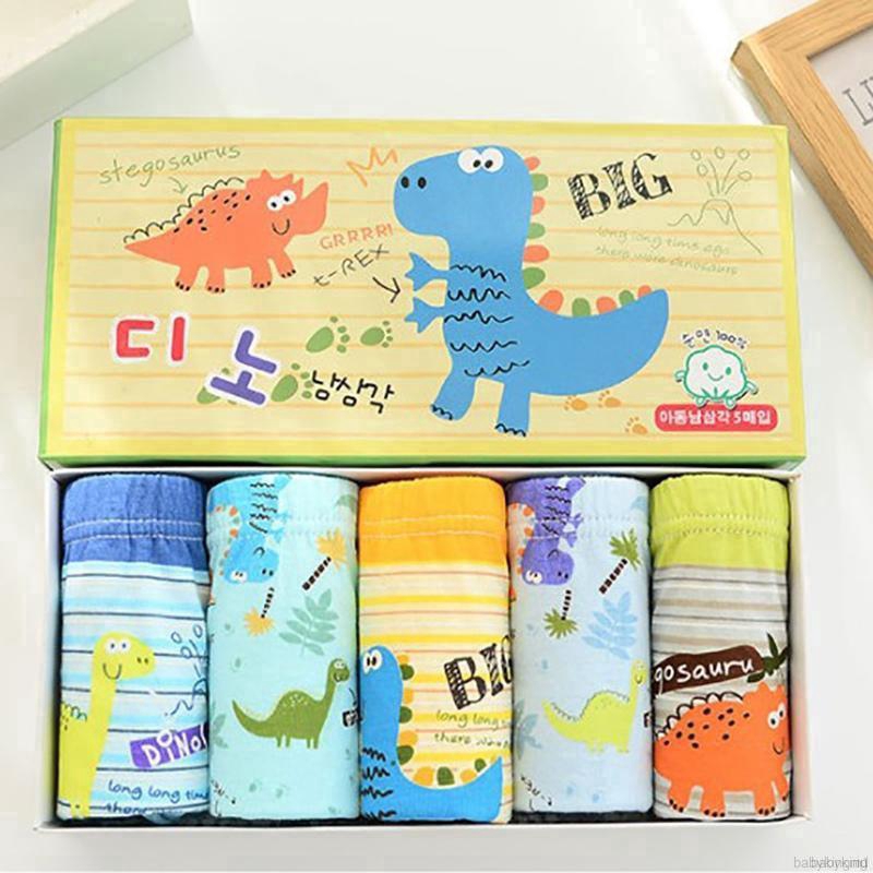 Bộ 5 Quần Lót Cotton Mềm Mại Thoáng Khí In Họa Tiết Hoạt Hình Cho Bé Trai