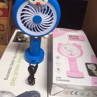 QUẠT CẦM TAY MINI HÌNH KITTY, DORAEMON DỄ THƯƠNG